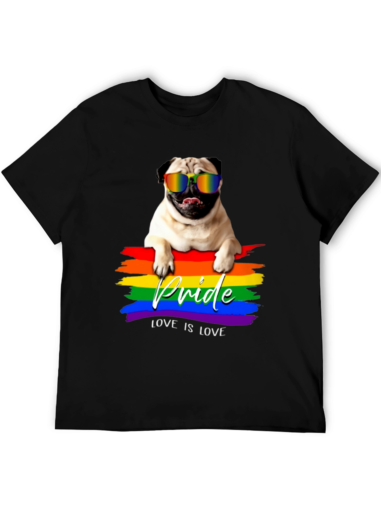 Pride Pug T-Shirt - Love is Love