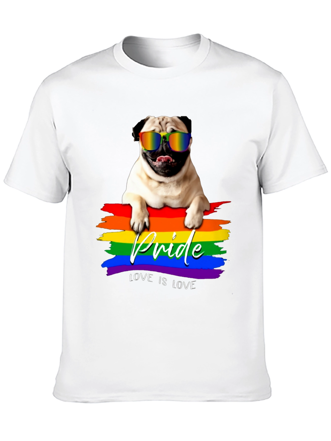 Pride Pug T-Shirt - Love is Love