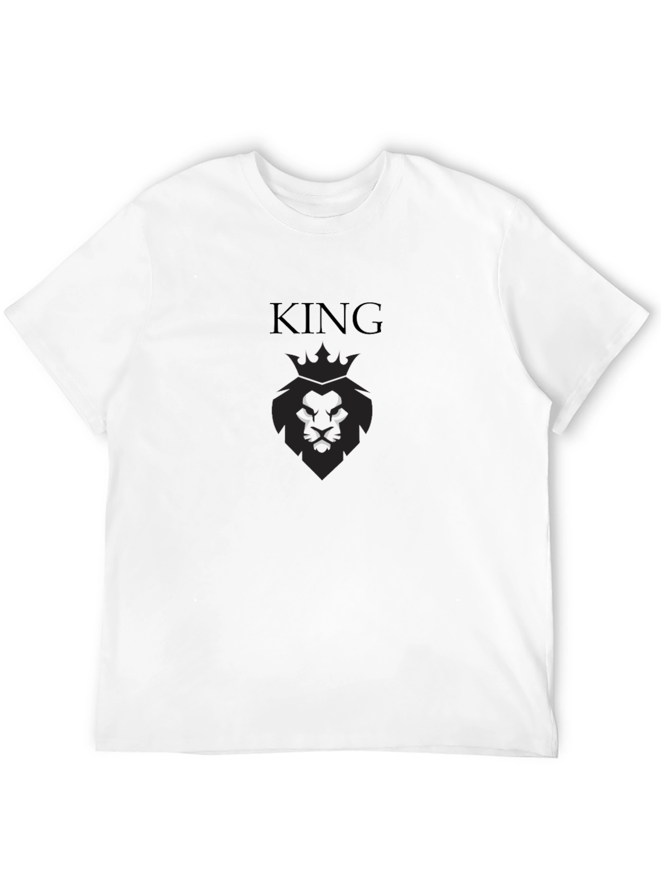King Lion Crown Black Graphic T-Shirt