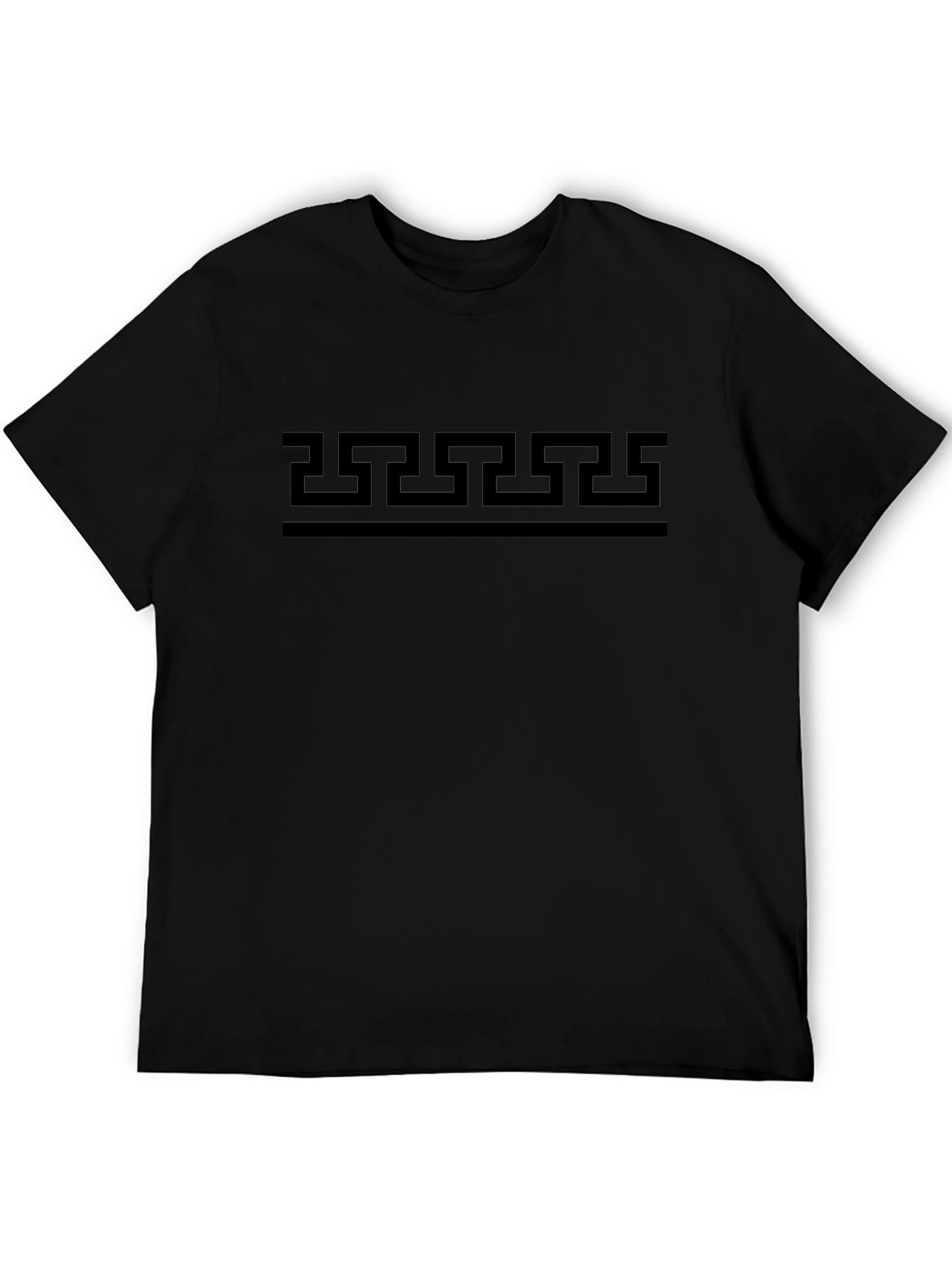 Greek Key Pattern Black T-Shirt