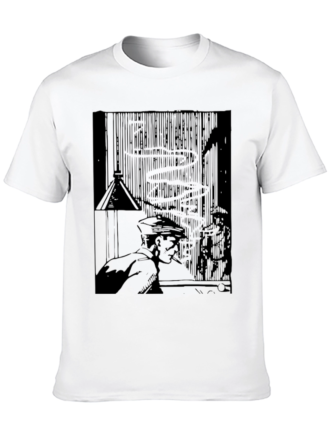 Noir Comic Style Graphic Print Black T-Shirt