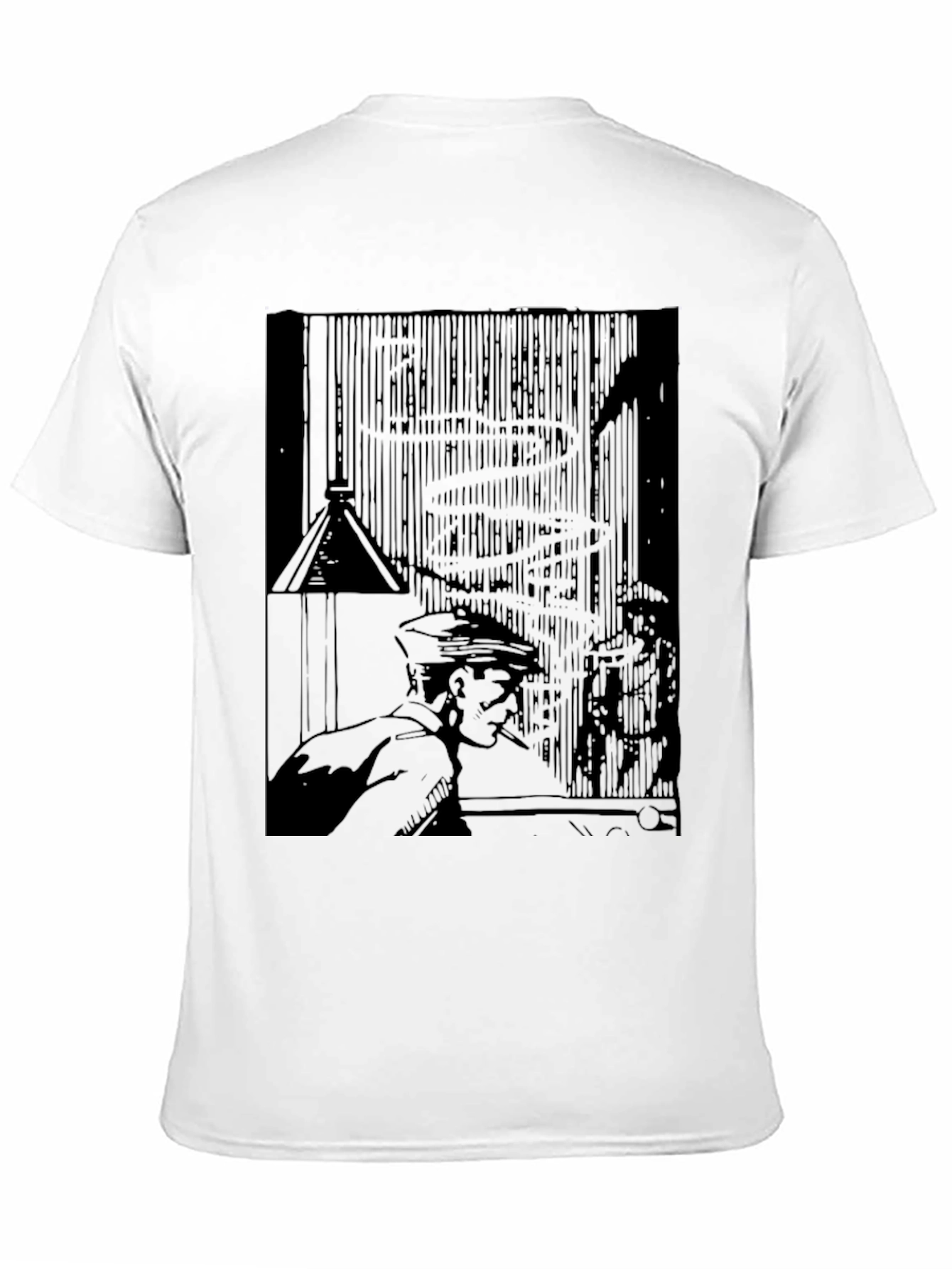 Noir Comic Style Graphic Print Black T-Shirt