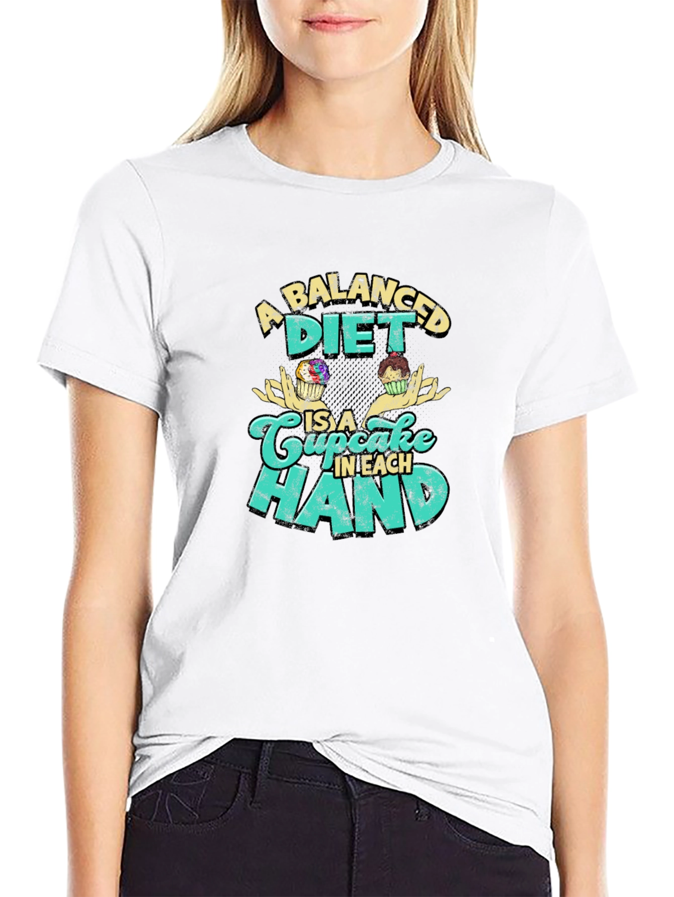 Balanced Diet Cupcake T-Shirt - Funny Foodie Tee