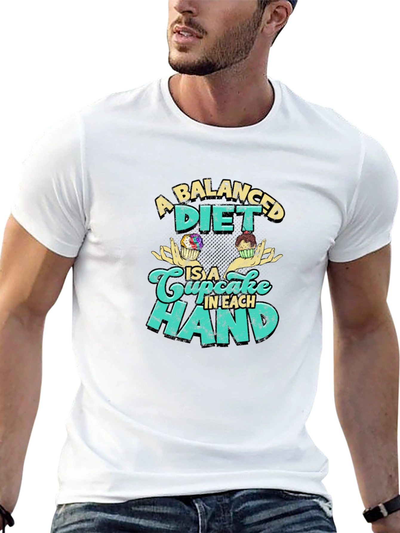 Balanced Diet Cupcake T-Shirt - Funny Foodie Tee