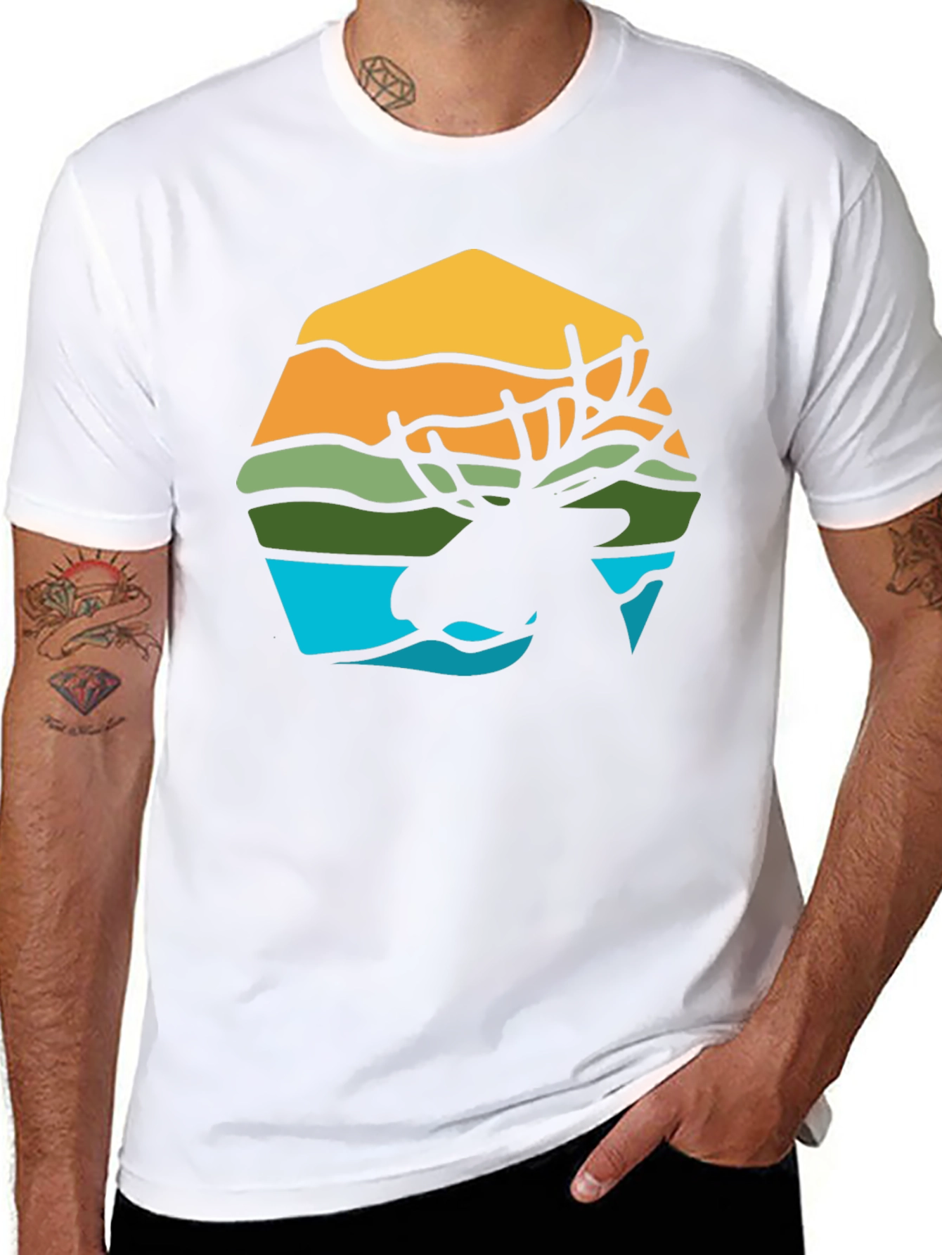 Moose Silhouette Graphic Tee - Nature Inspired Design