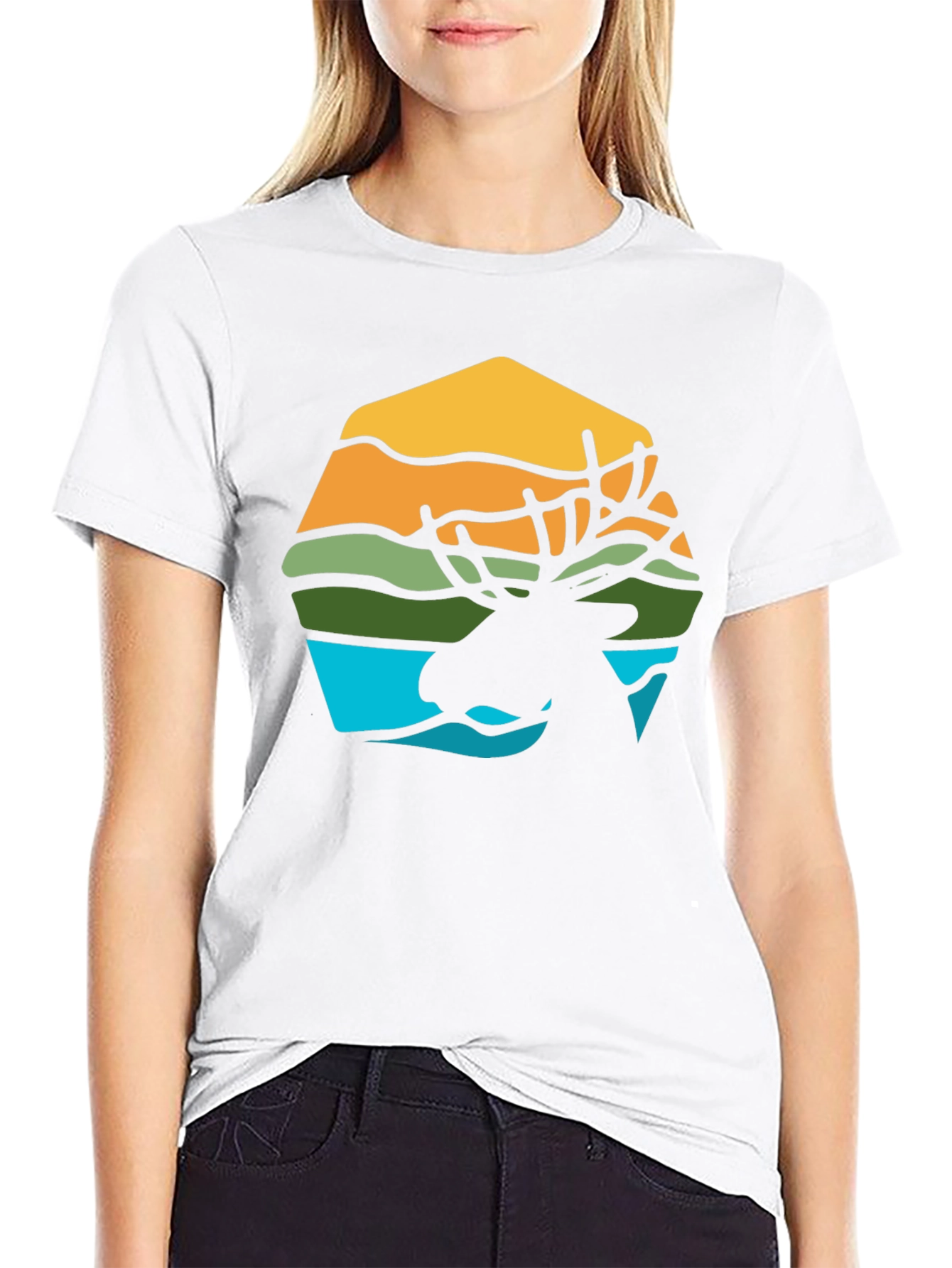 Moose Silhouette Graphic Tee - Nature Inspired Design