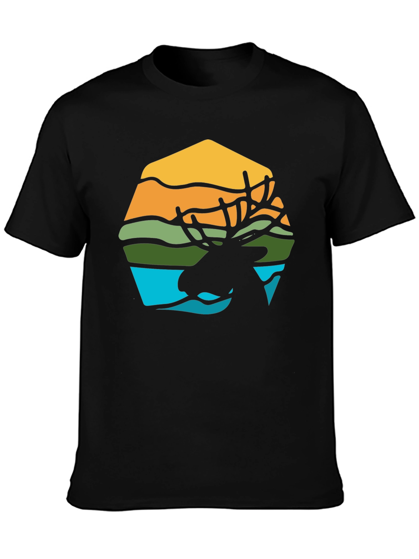 Moose Silhouette Graphic Tee - Nature Inspired Design