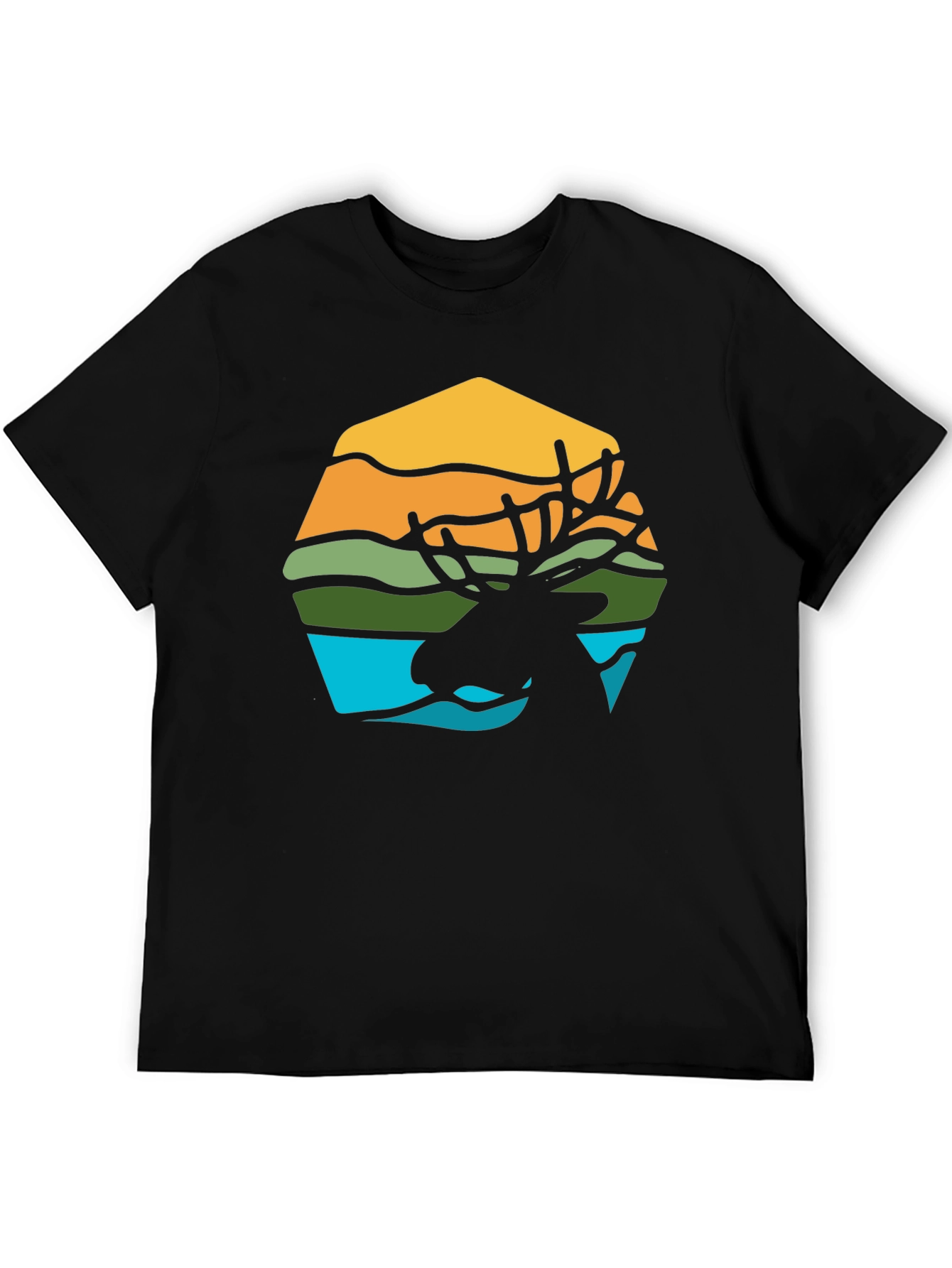 Moose Silhouette Graphic Tee - Nature Inspired Design