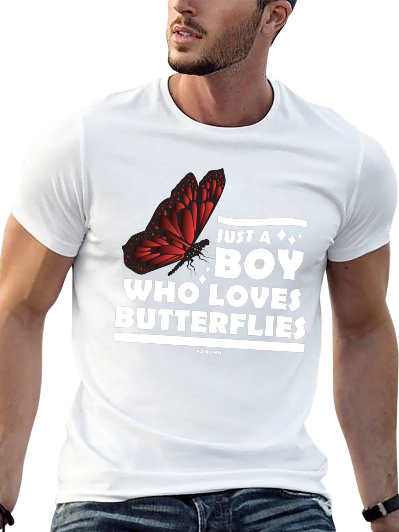 Boy Who Loves Butterflies Graphic Tee