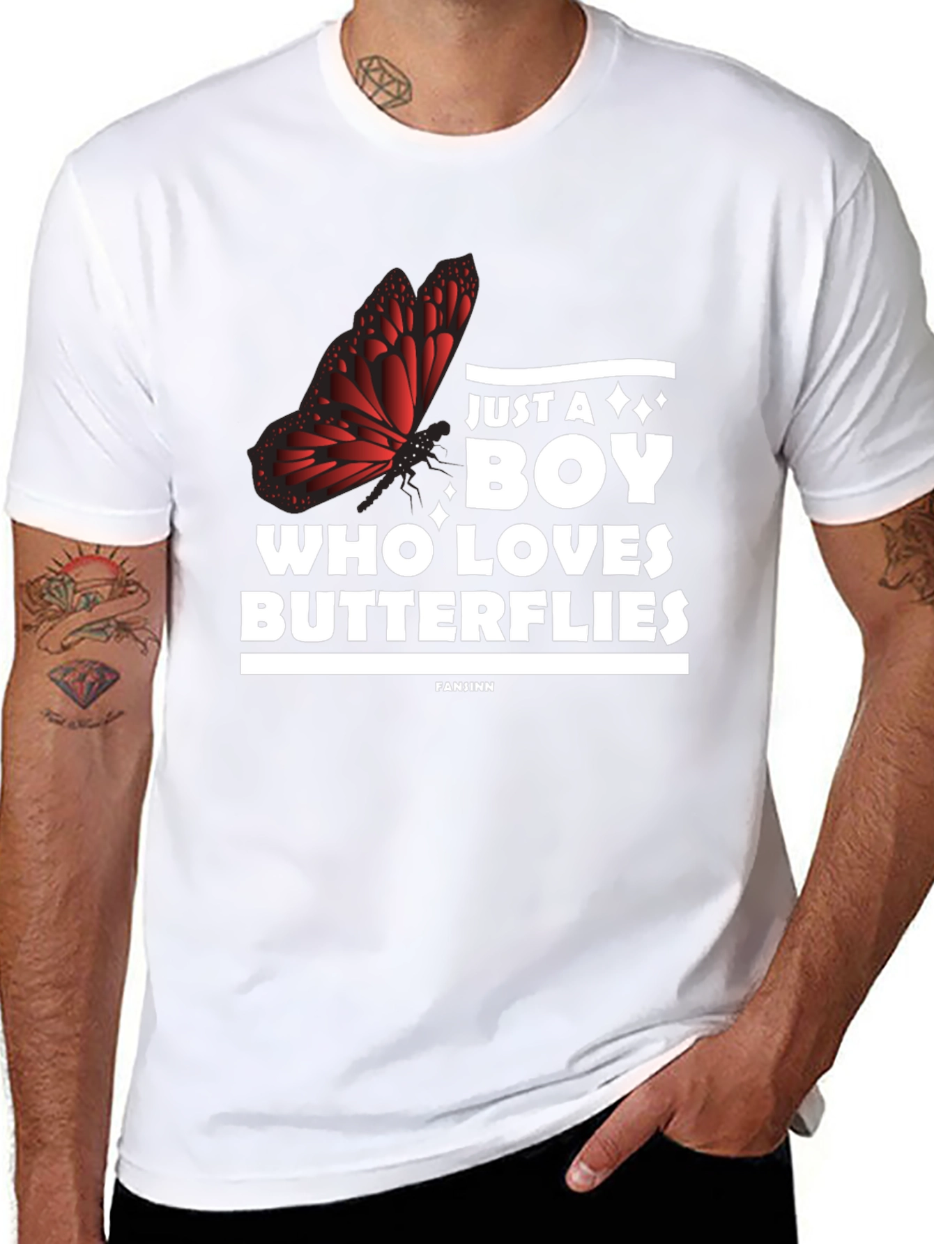Boy Who Loves Butterflies Graphic Tee