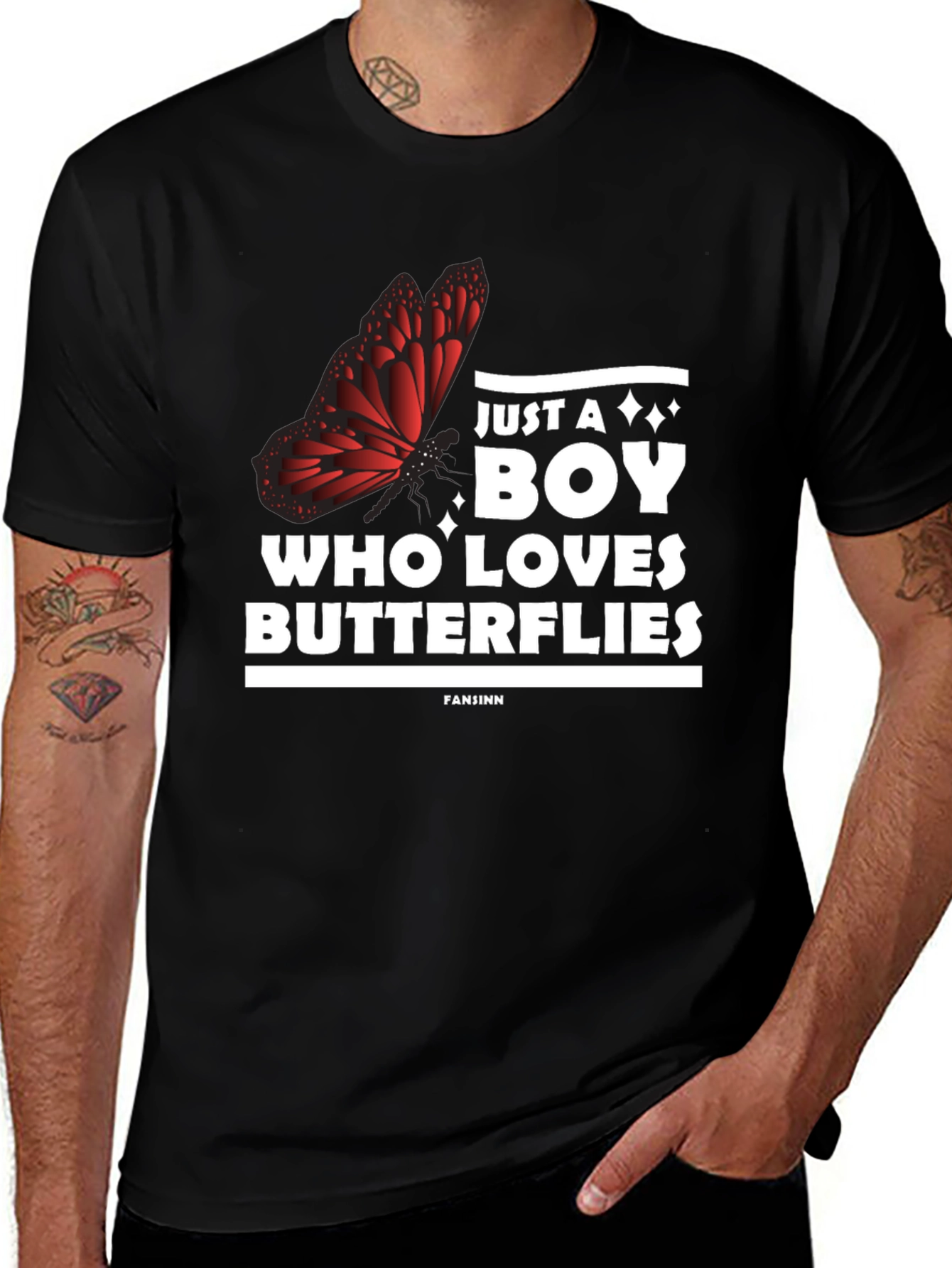Boy Who Loves Butterflies Graphic Tee