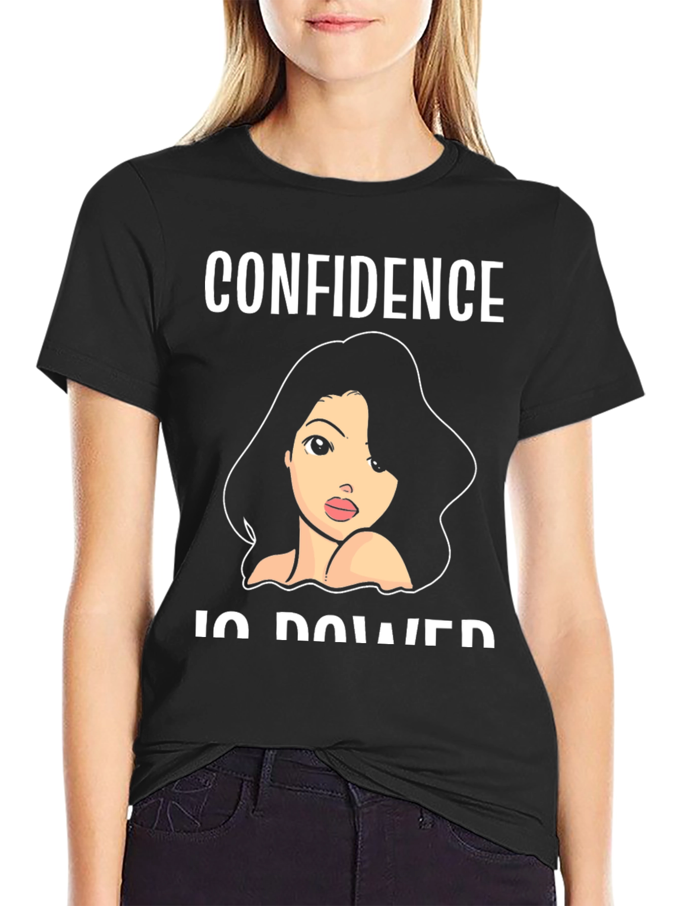 Confidence is Power Graphic T-Shirt - Black