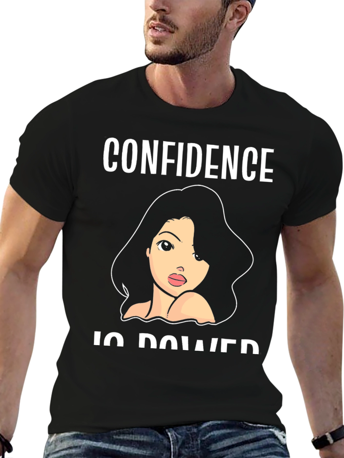 Confidence is Power Graphic T-Shirt - Black