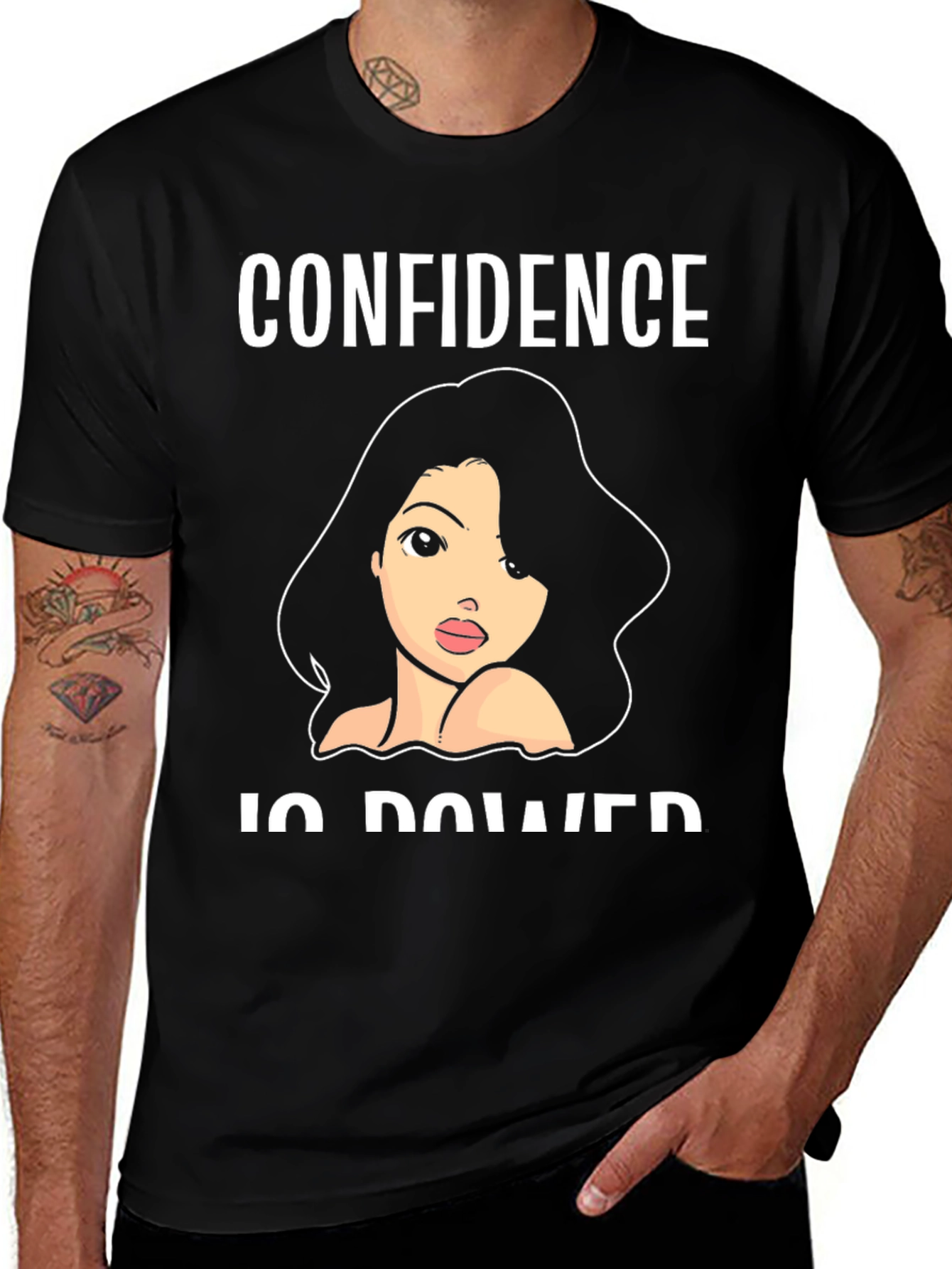 Confidence is Power Graphic T-Shirt - Black