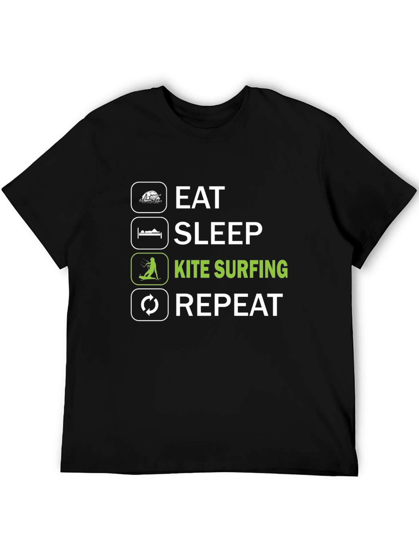 Eat Sleep Kite Surfing Repeat Graphic Tee