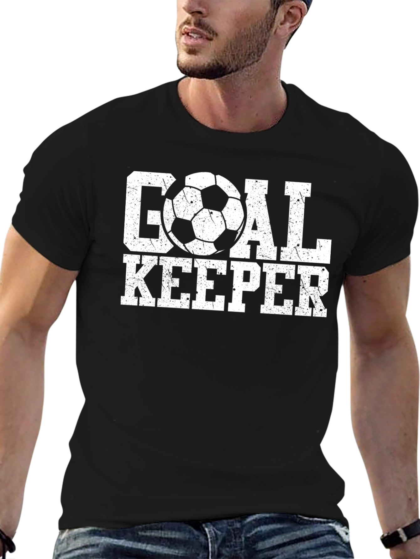 Goal Keeper Soccer T-Shirt - Distressed Graphic Tee