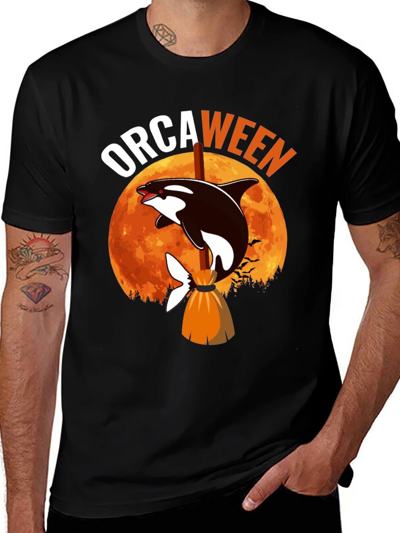 Orcaween T-Shirt - Halloween Killer Whale Witch Tee