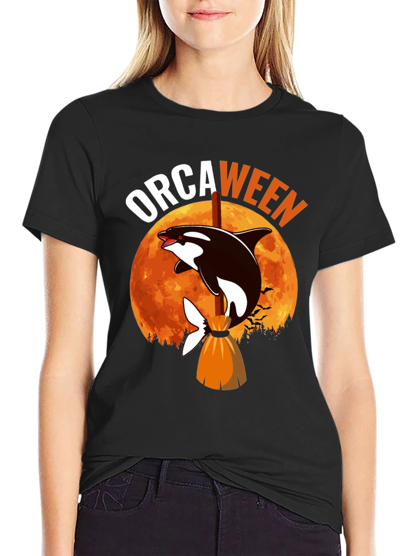 Orcaween T-Shirt - Halloween Killer Whale Witch Tee