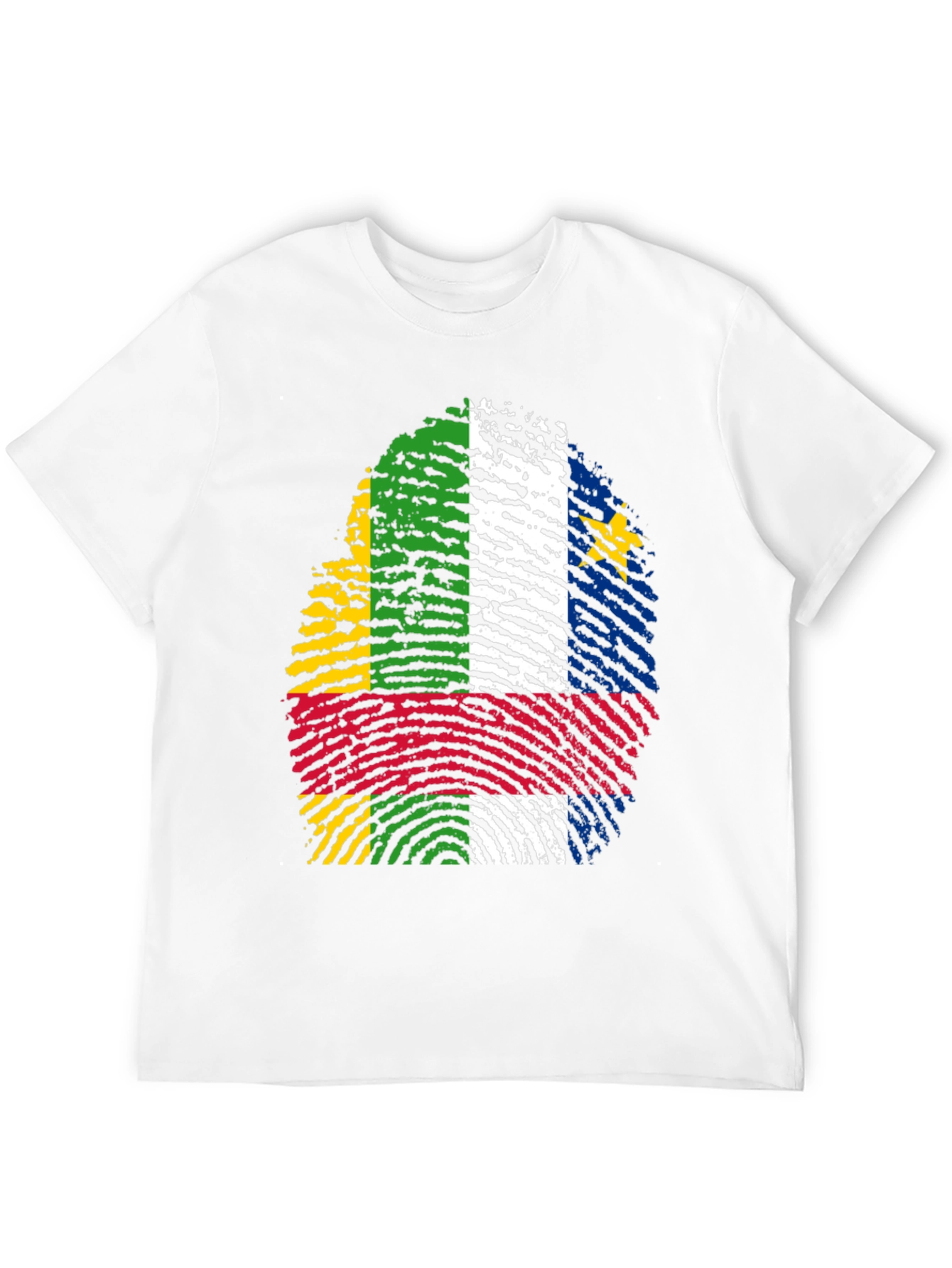 Central African Republic Flag Fingerprint T-Shirt