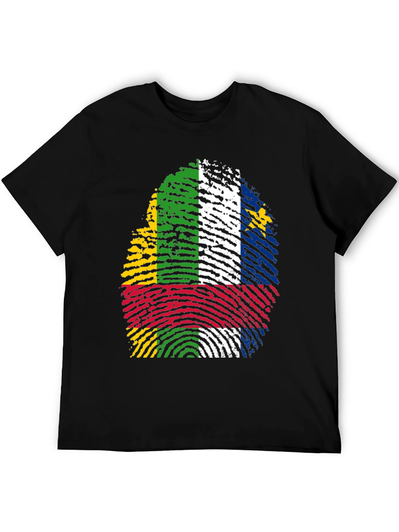 Central African Republic Flag Fingerprint T-Shirt