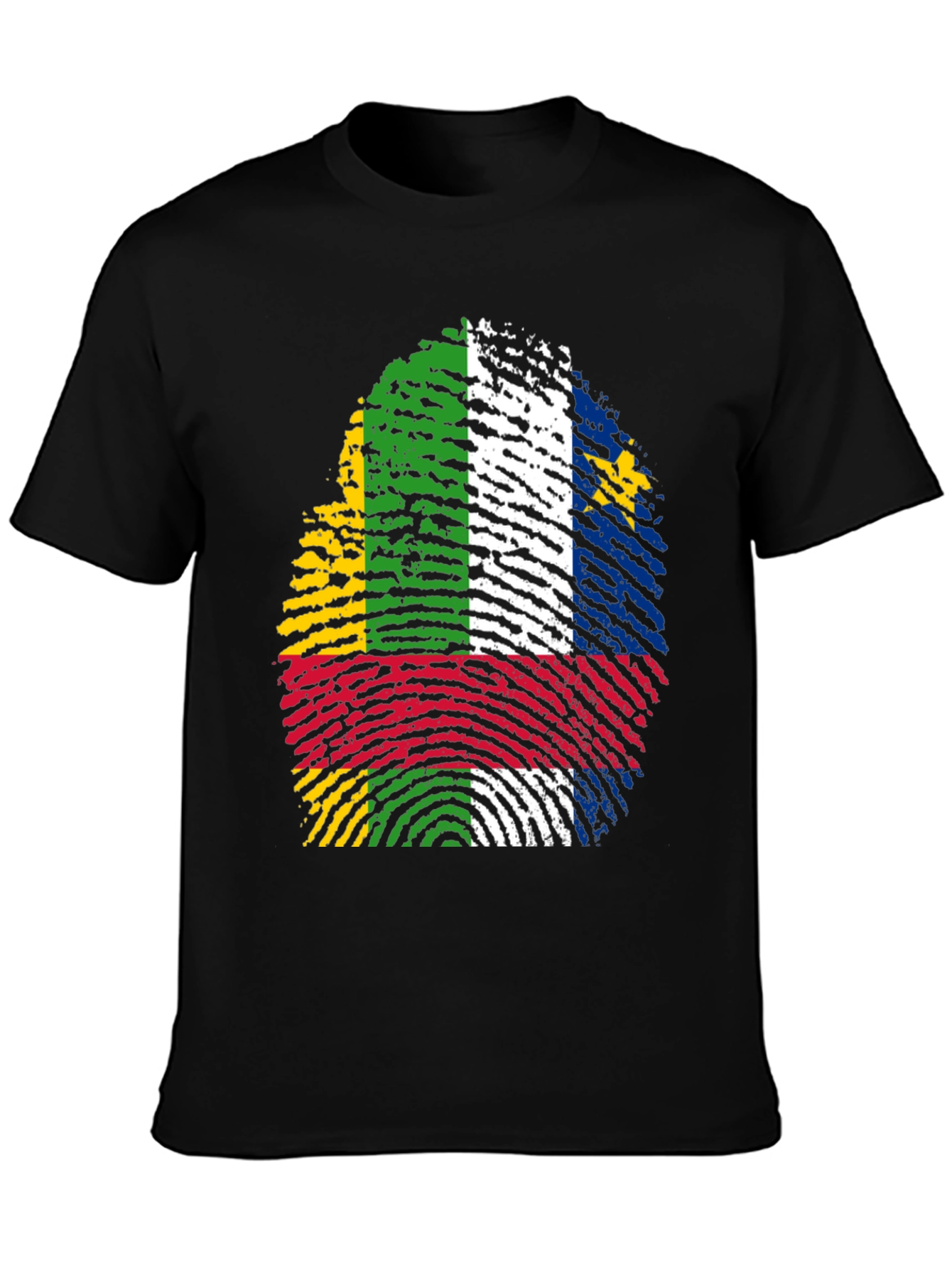 Central African Republic Flag Fingerprint T-Shirt