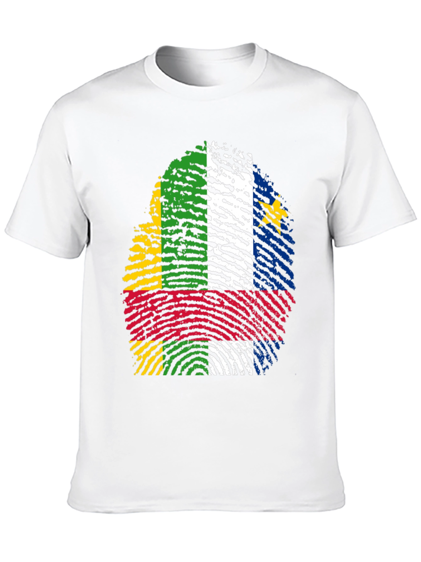 Central African Republic Flag Fingerprint T-Shirt