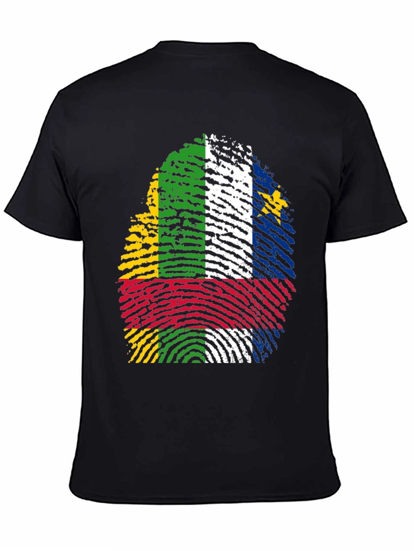 Central African Republic Flag Fingerprint T-Shirt