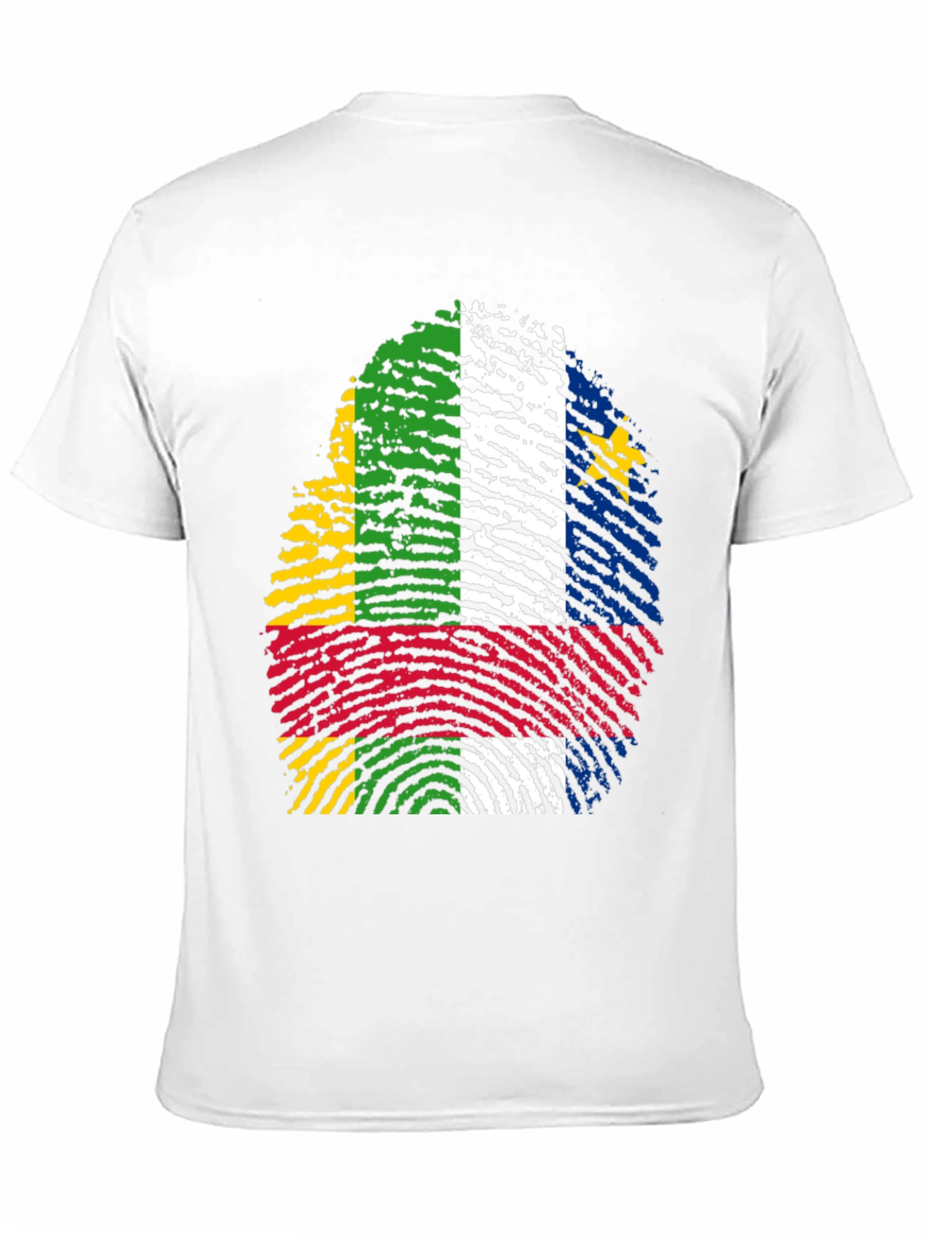 Central African Republic Flag Fingerprint T-Shirt
