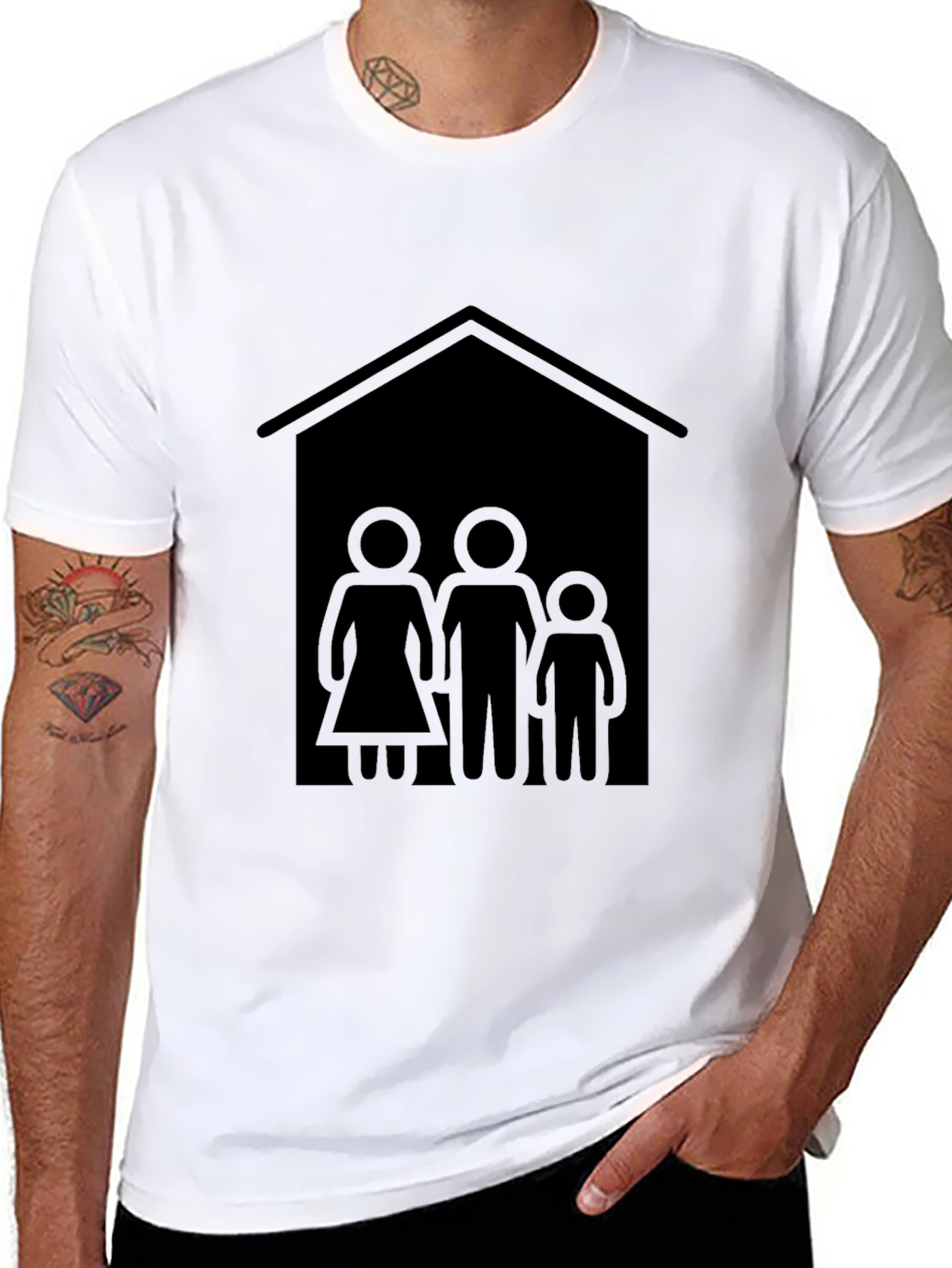 Family House T-Shirt - Black Tee