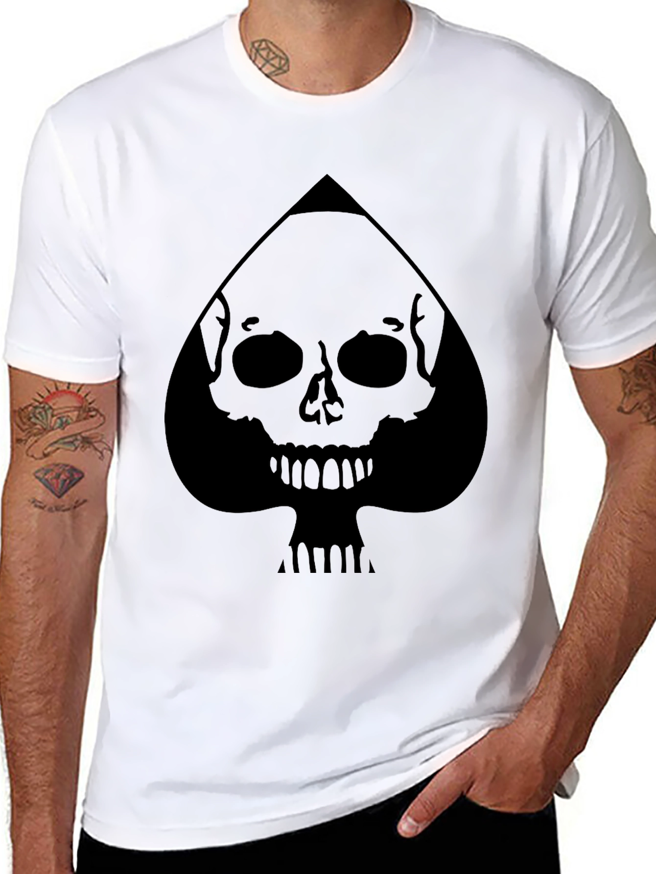 Skull Spade Graphic Tee - Mens Black T-Shirt