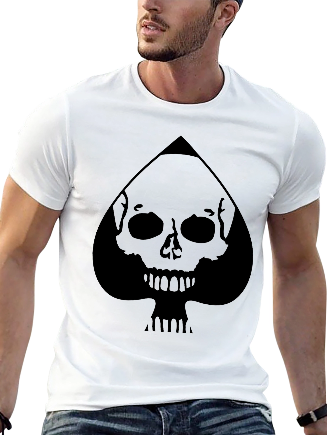Skull Spade Graphic Tee - Mens Black T-Shirt