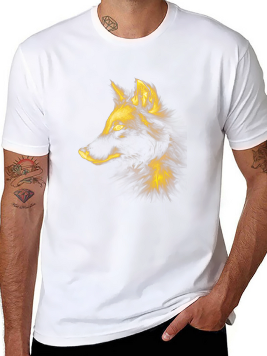 Fiery Wolf Graphic Tee - Mens Black T-Shirt