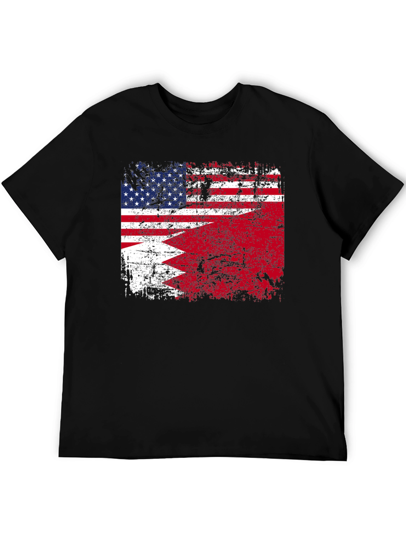 USA Bahrain Flag Graphic T-Shirt