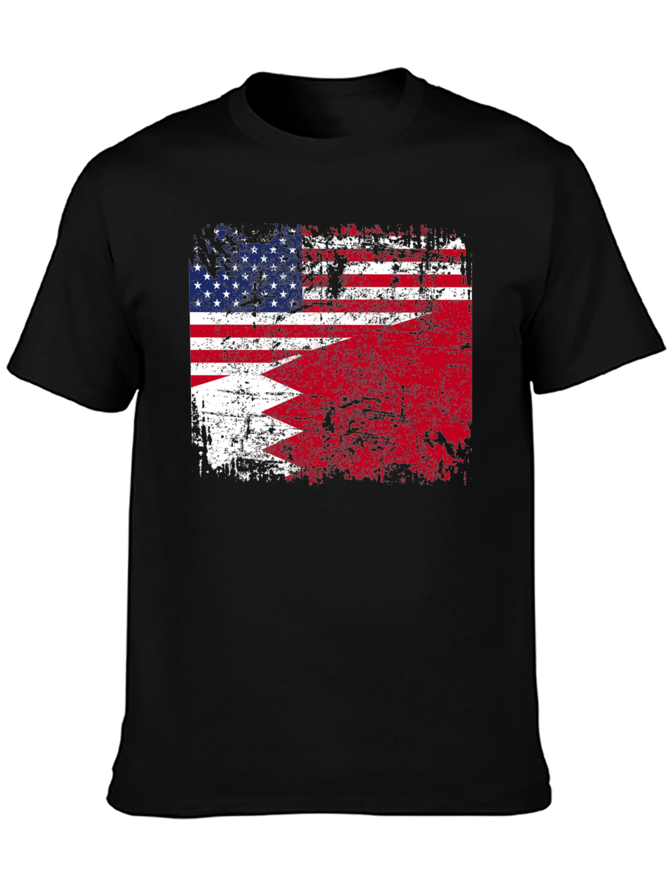 USA Bahrain Flag Graphic T-Shirt
