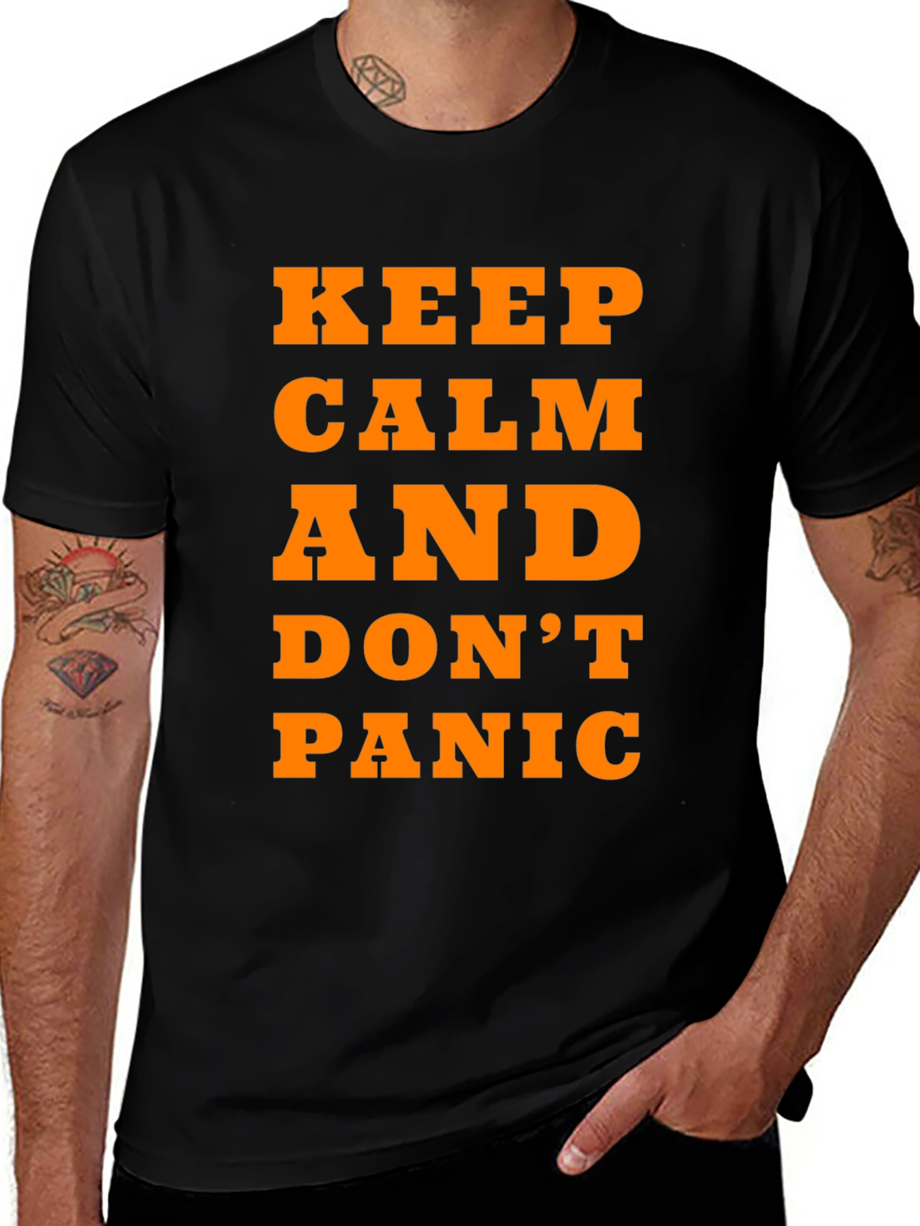 Keep Calm and Dont Panic T-Shirt - Black