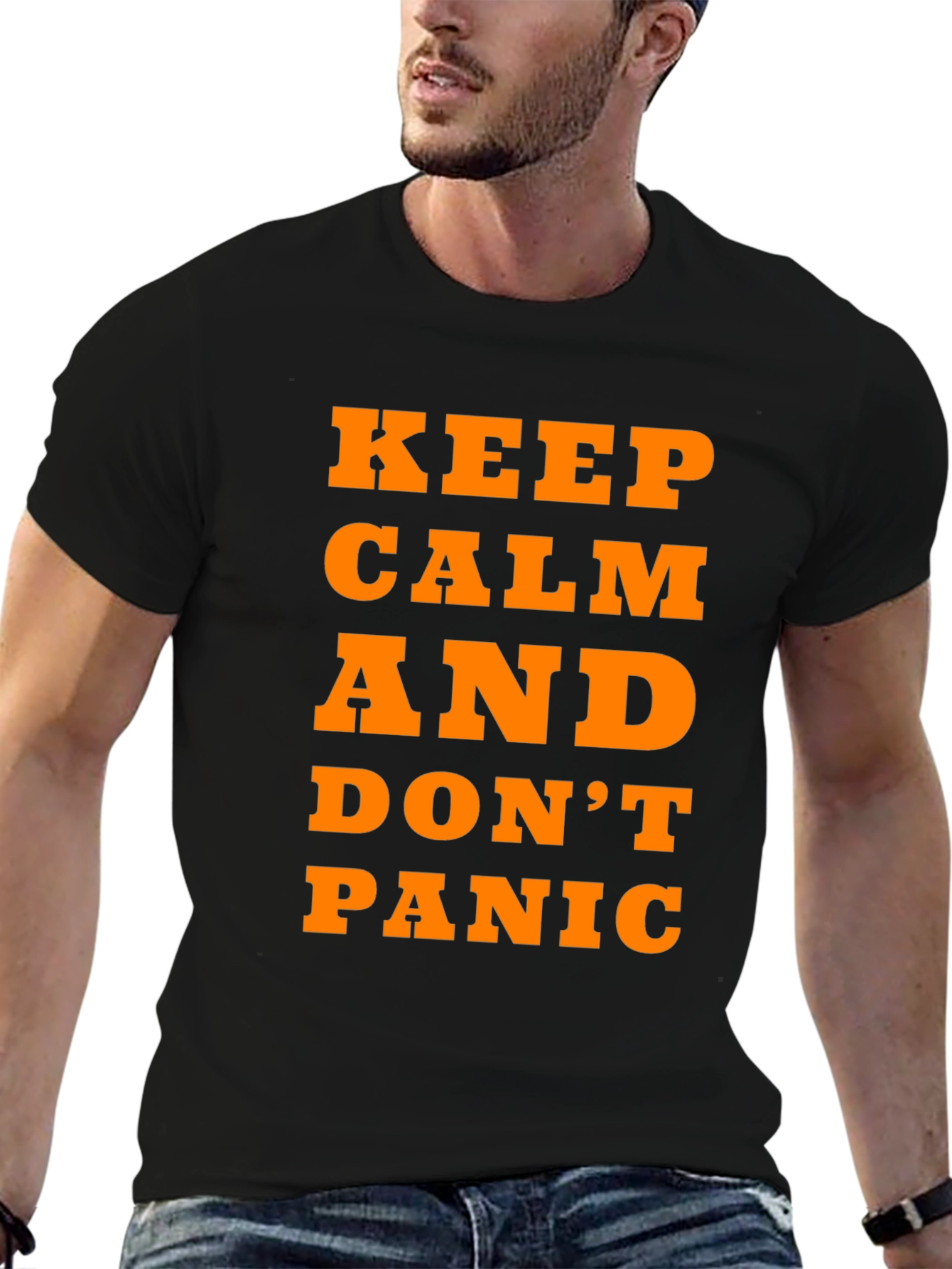 Keep Calm and Dont Panic T-Shirt - Black