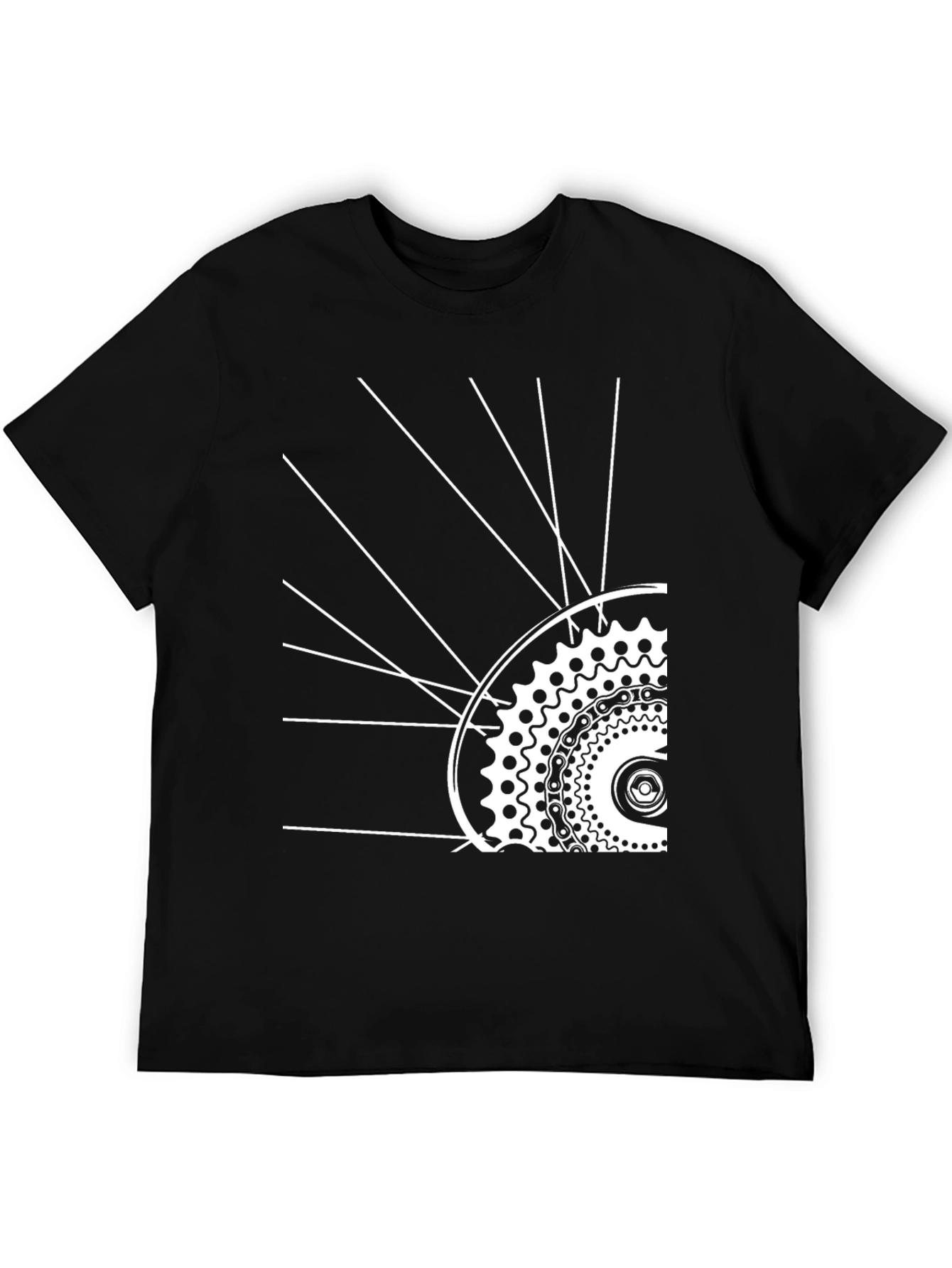 Cool Bike Wheel Graphic Tee - Black
