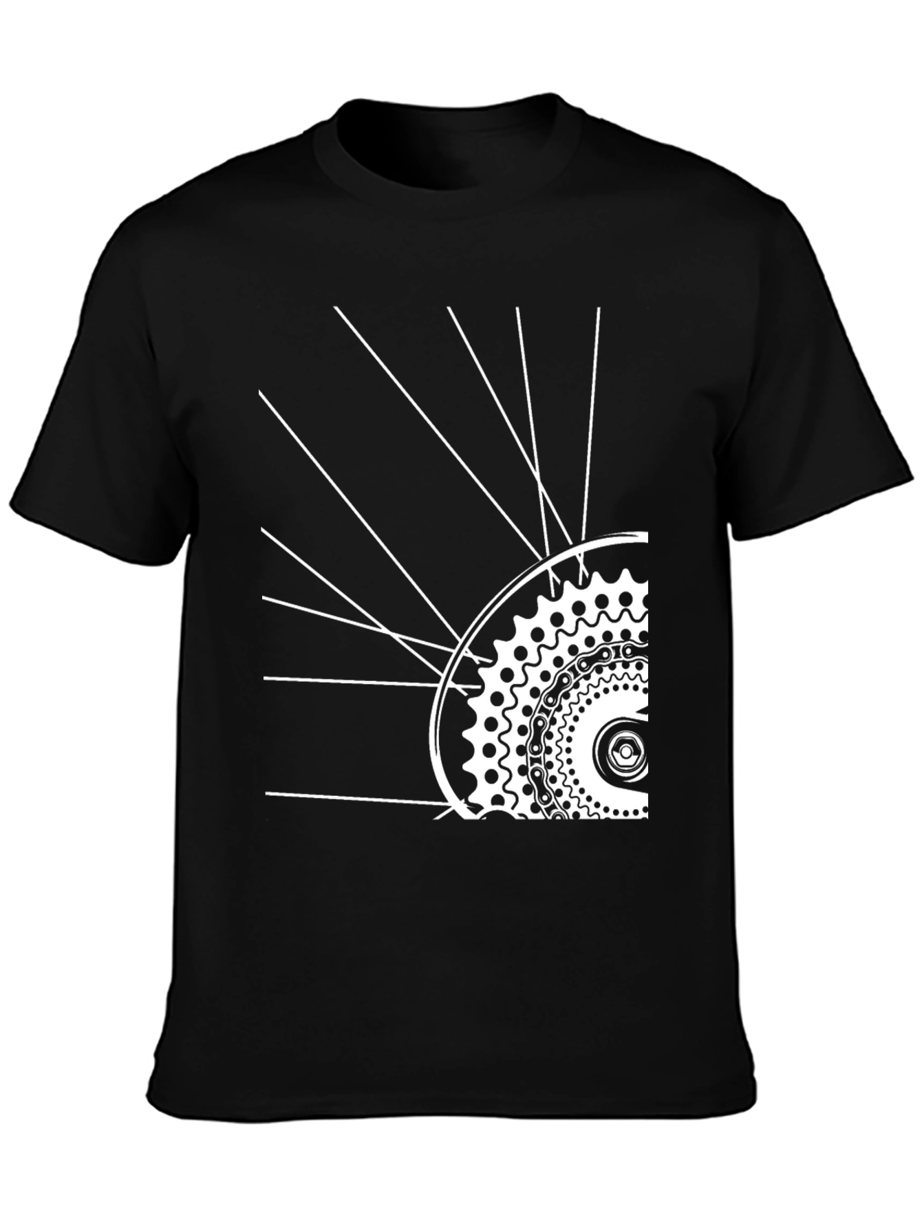 Cool Bike Wheel Graphic Tee - Black