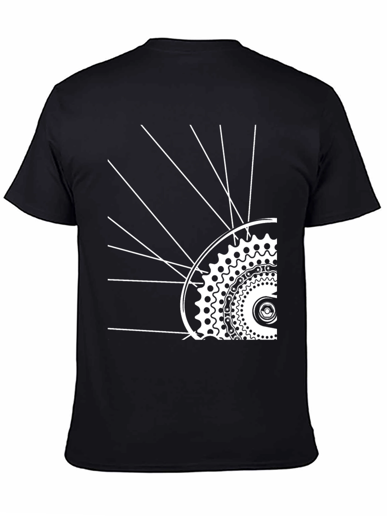 Cool Bike Wheel Graphic Tee - Black