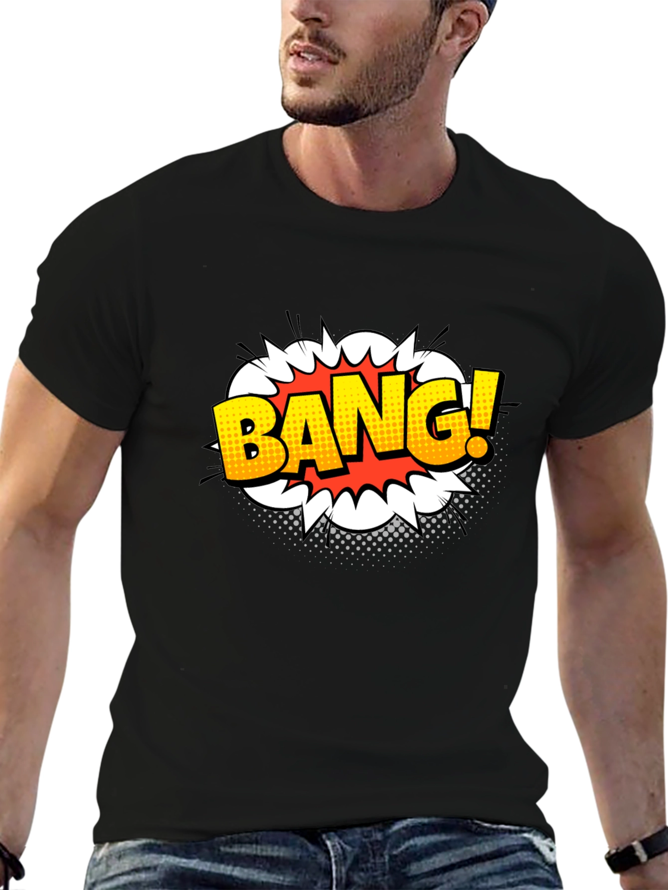 Bang! Graphic Print Black T-Shirt