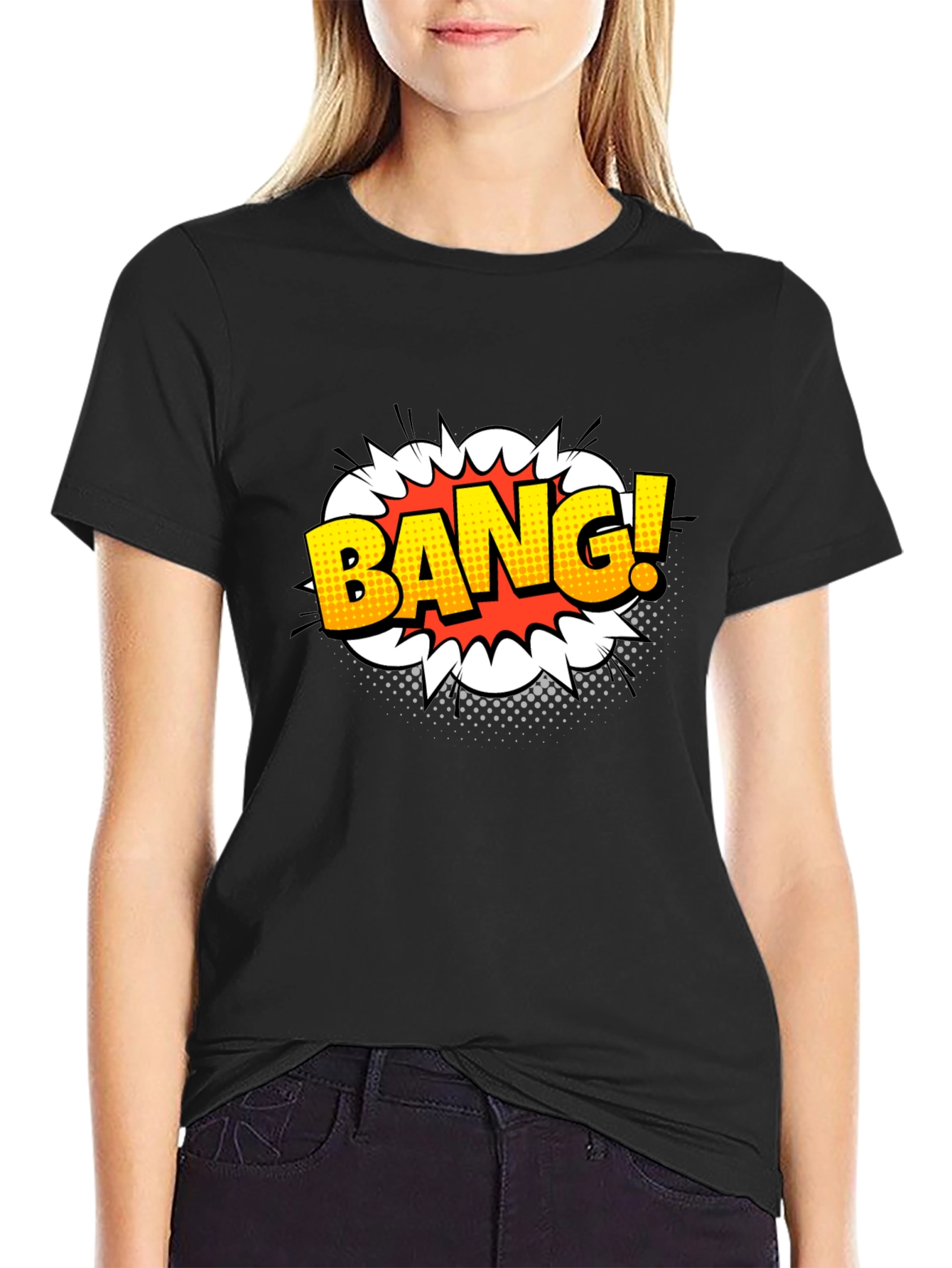 Bang! Graphic Print Black T-Shirt