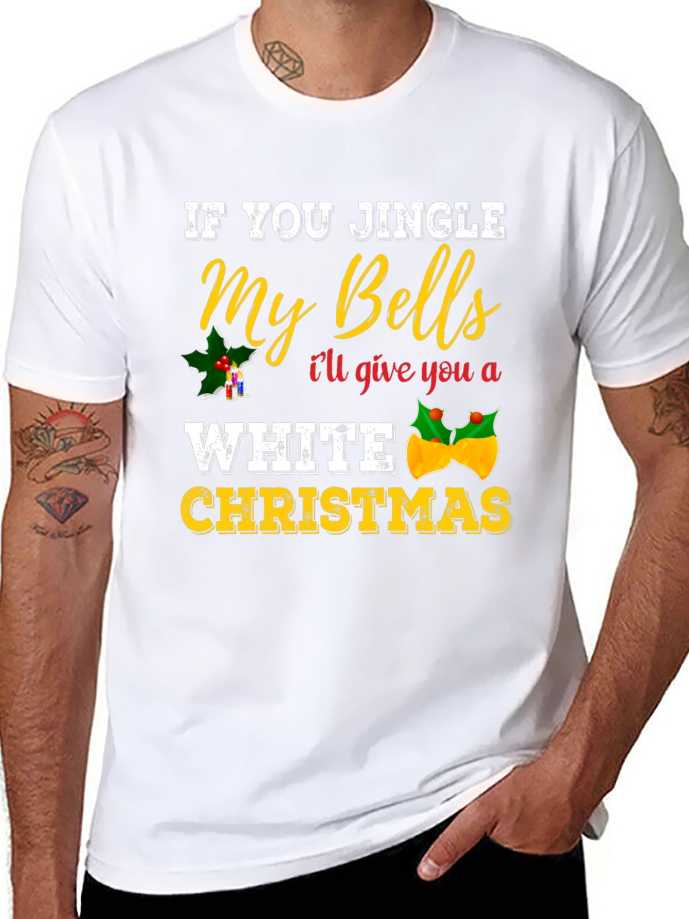 Jingle My Bells Adult Humor Christmas Graphic Tee