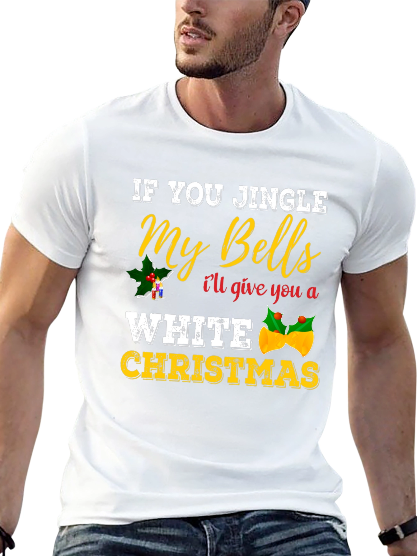 Jingle My Bells Adult Humor Christmas Graphic Tee