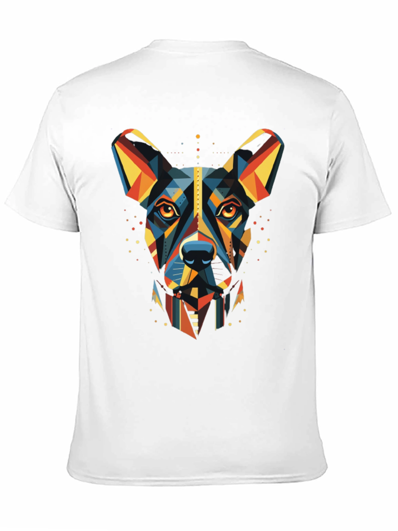 Geometric Dog Print Black T-Shirt