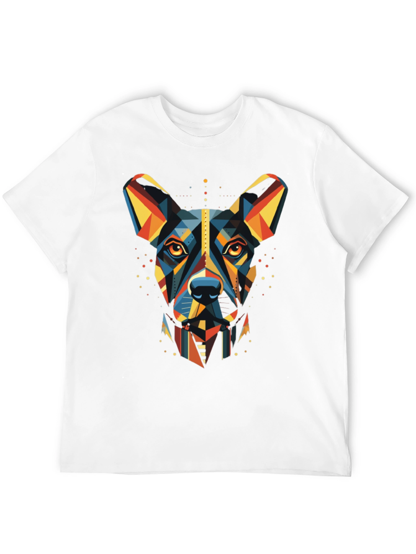 Geometric Dog Print Black T-Shirt