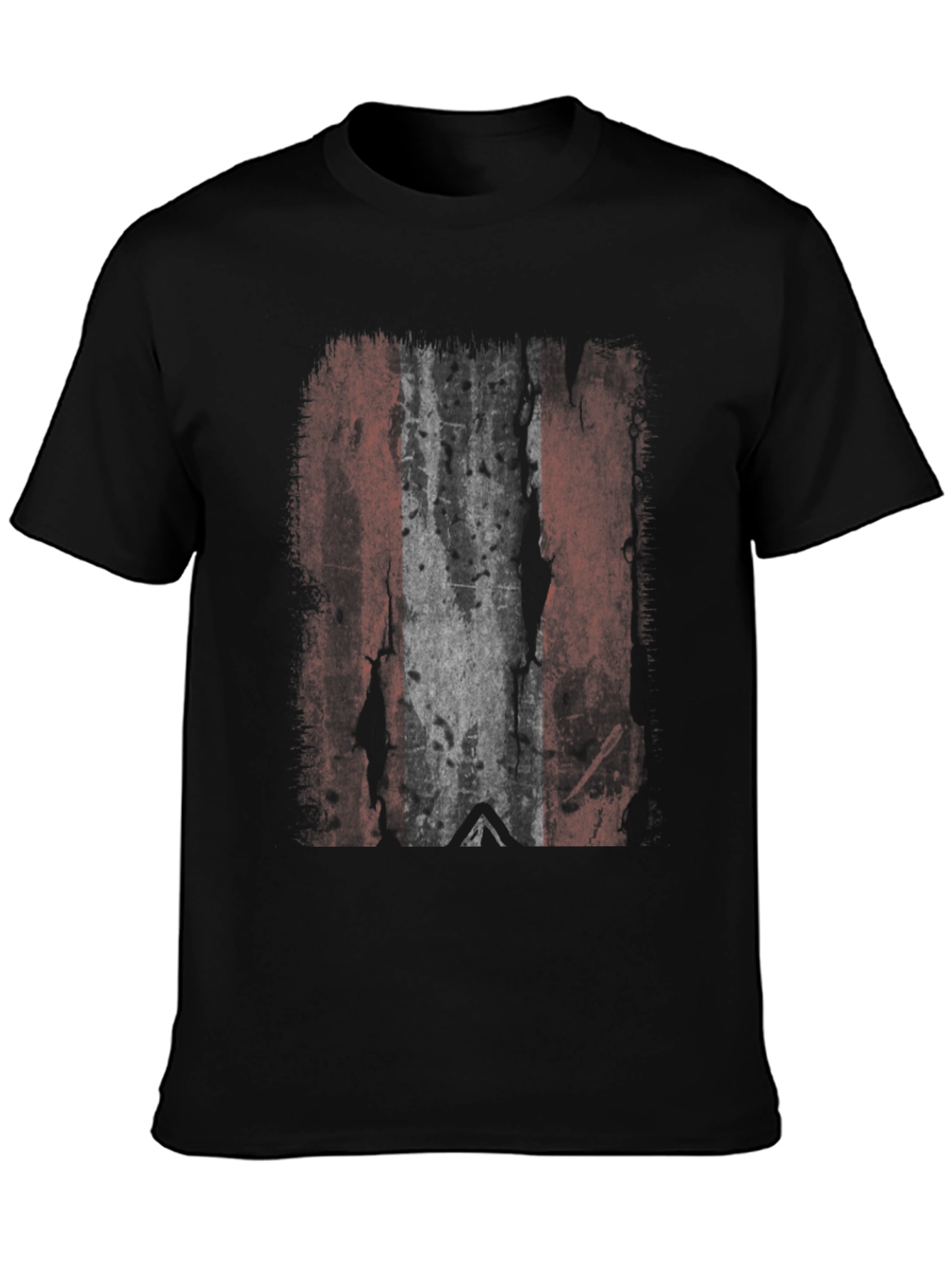 Distressed Flag Graphic Tee - Black