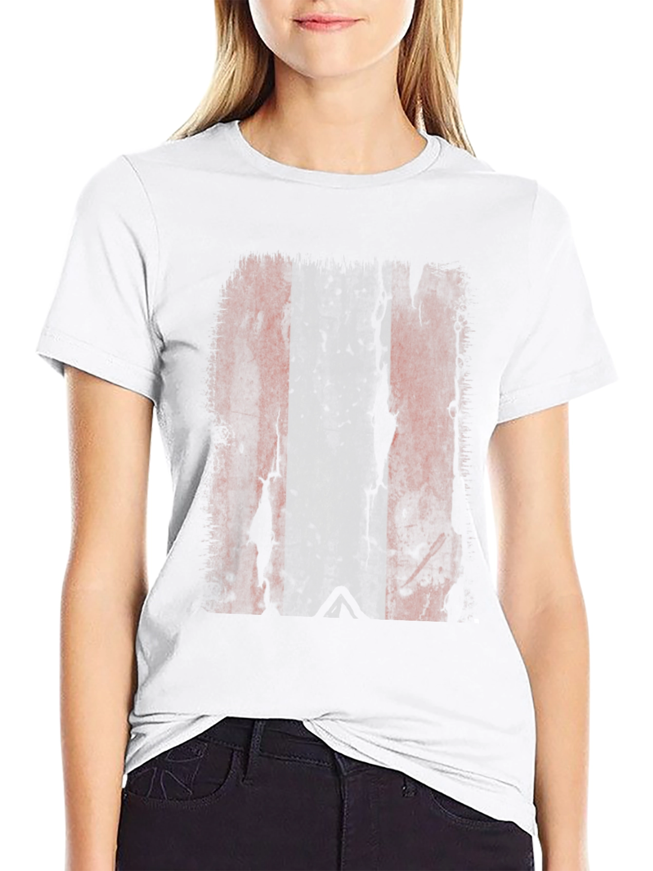 Distressed Flag Graphic Tee - Black