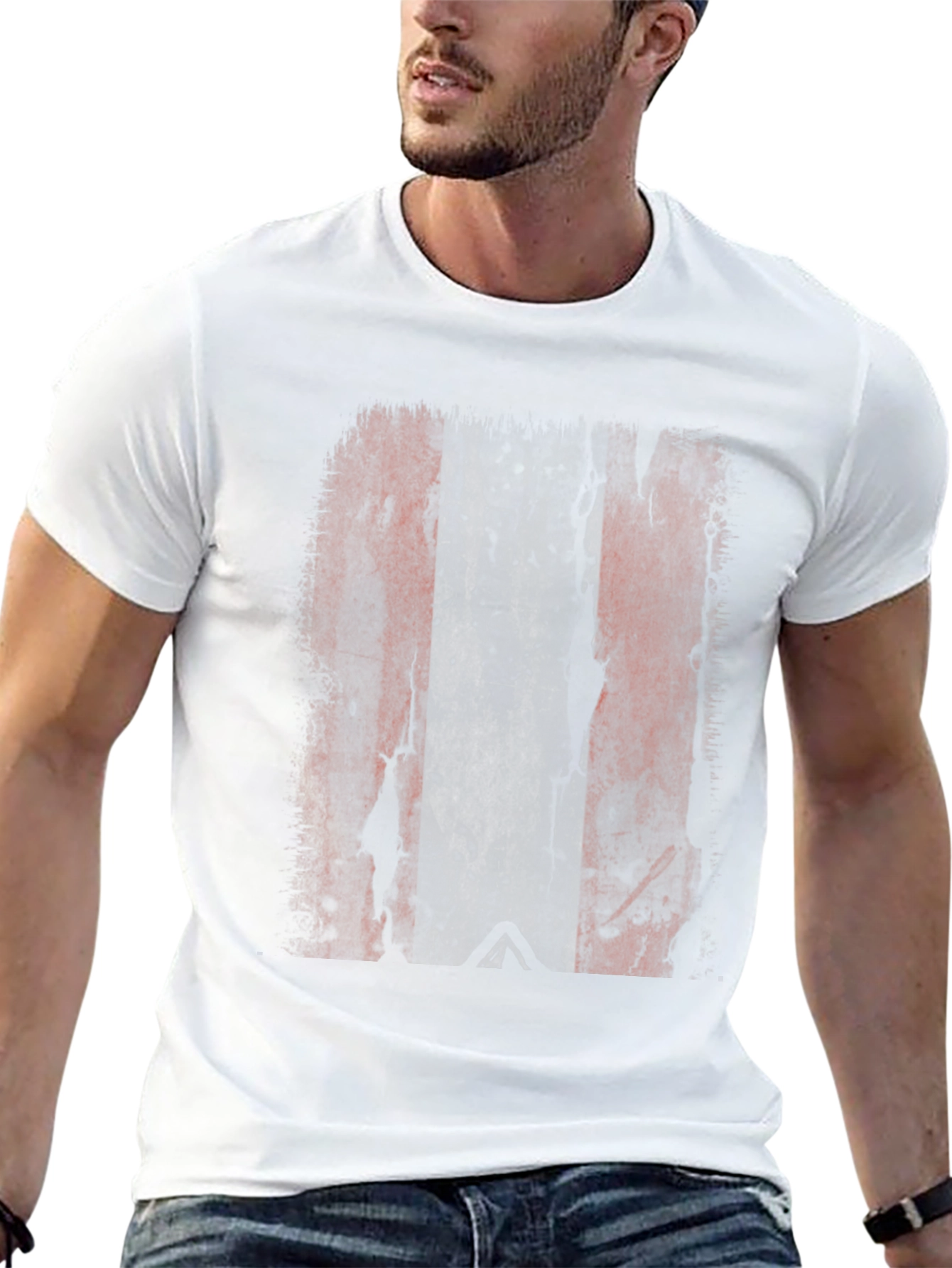 Distressed Flag Graphic Tee - Black
