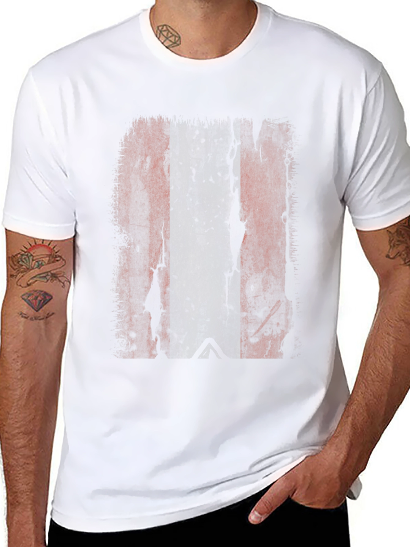 Distressed Flag Graphic Tee - Black