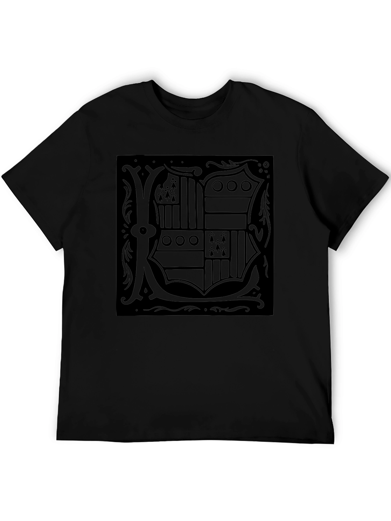 Monochrome Crest Graphic Tee